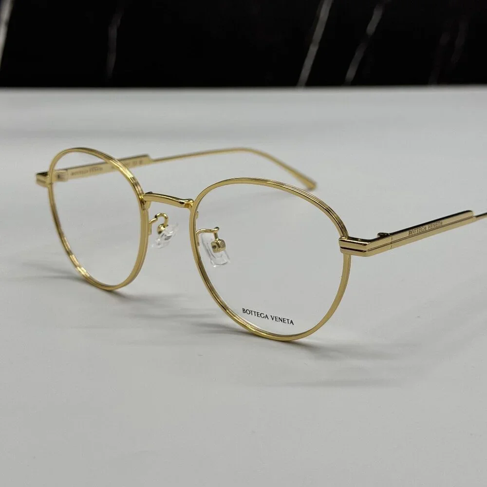 NEW BOTTEGA VENETA BV1016OA 002 ROUND GOLD UNISEX EYEGLASSES BOTTEGA VENETA